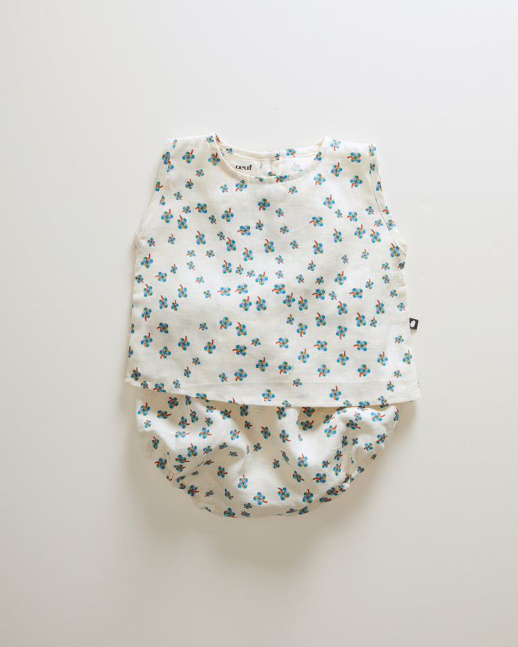 Oeuf sets Oeuf Baby Linen Set - Gardenia/Clover Print