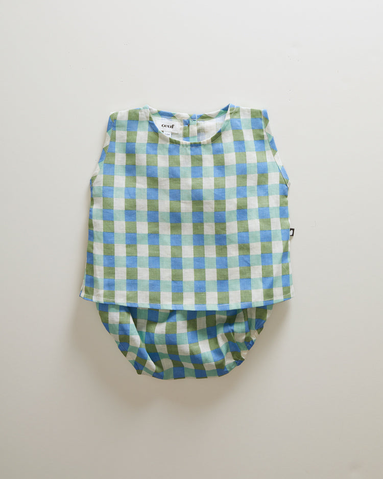 Oeuf sets Oeuf Baby Linen Set - Moss/Gingham