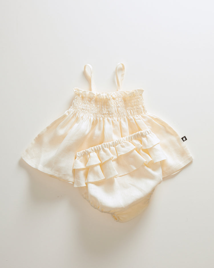 Oeuf sets Oeuf Baby Smocked Set - Gardenia