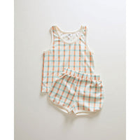 Oeuf sets Oeuf Tank Top+Shorts Set - Gardenia/Check Print