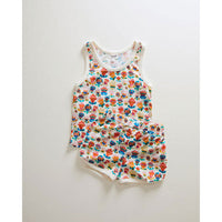Oeuf sets Oeuf Tank Top+Shorts Set - Gardenia/Large Flower