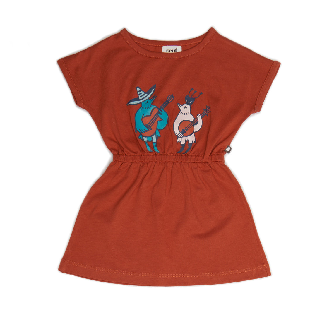 Oeuf Rust Birds Jersey Dress - Ladida