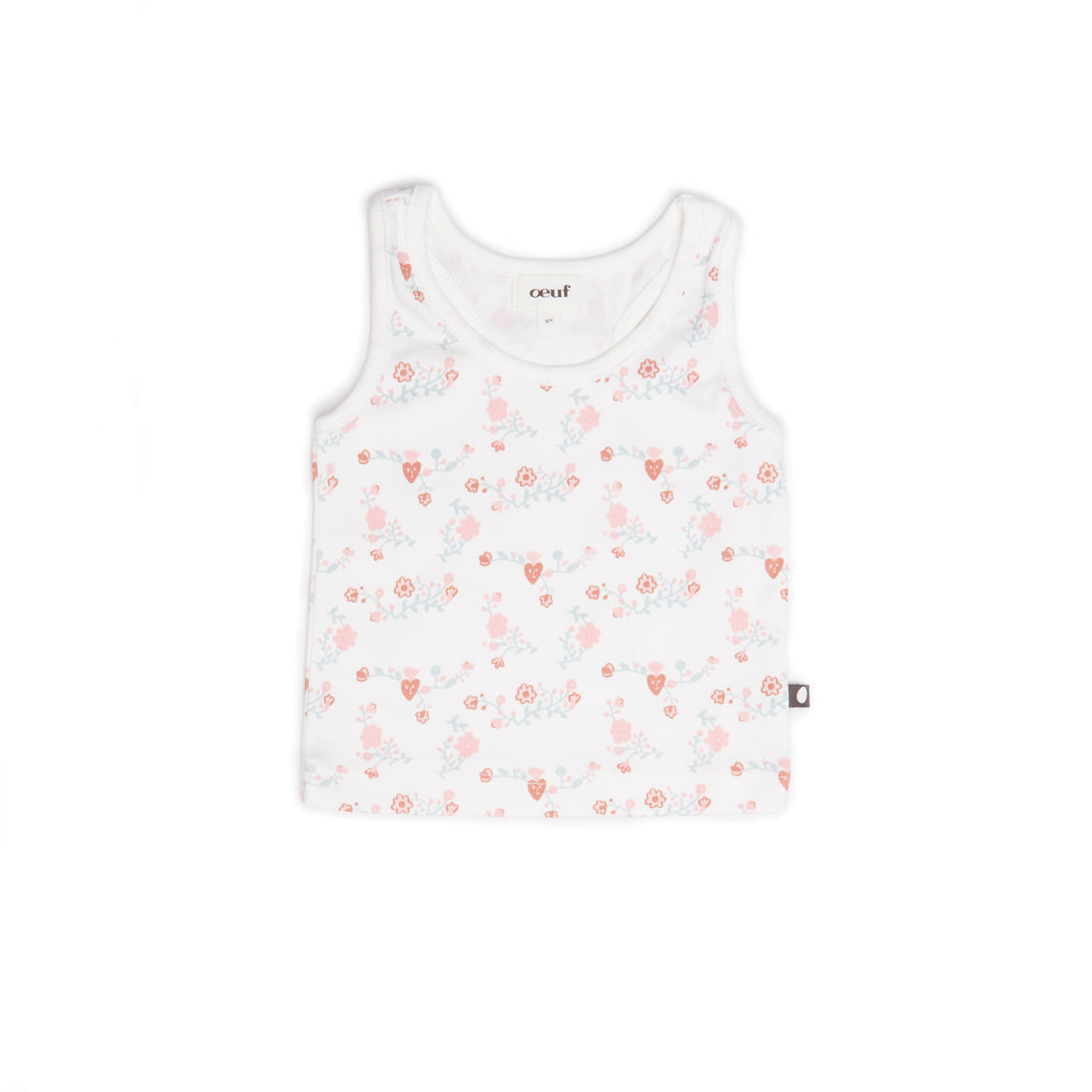Oeuf White Flowers Racer Back Tank - Ladida