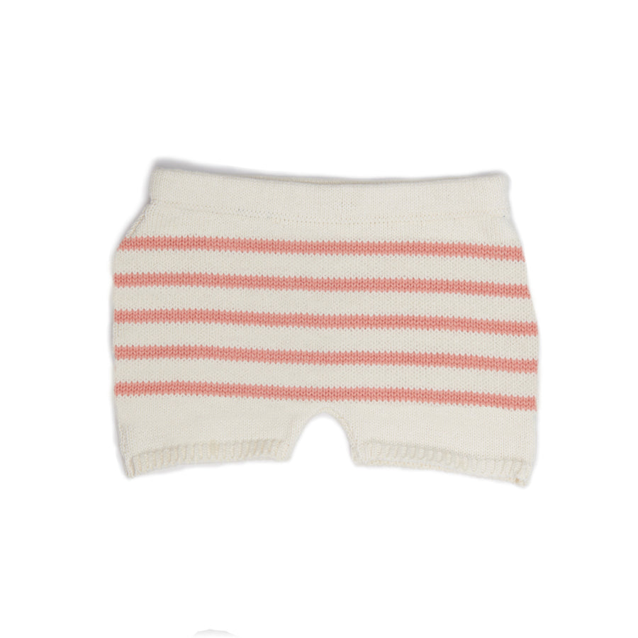 Oeuf Cream/Peach Stripes Retro Shorts - Ladida
