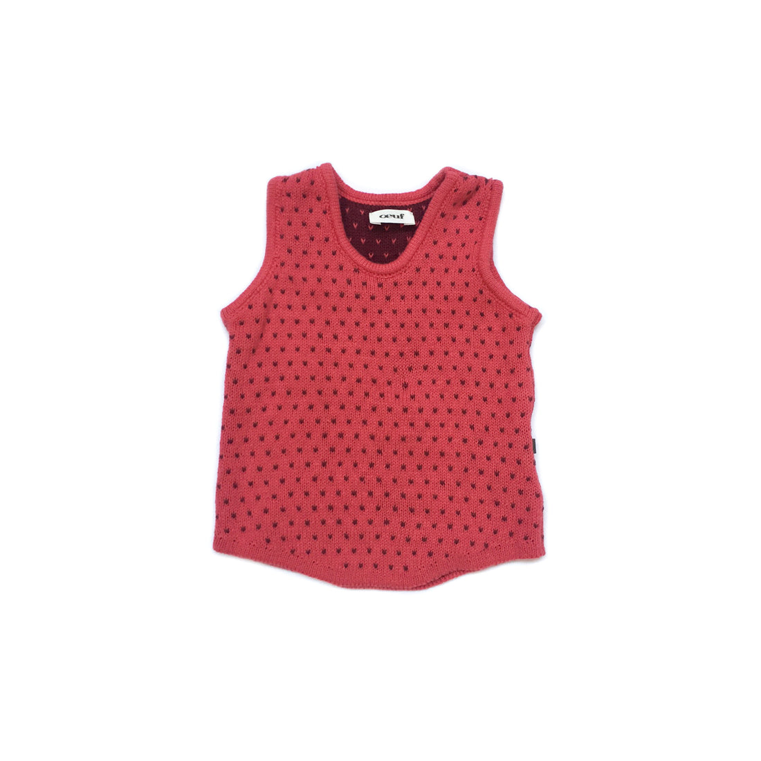 Oeuf Red/Burgundy Dot Knit Tank - Ladida