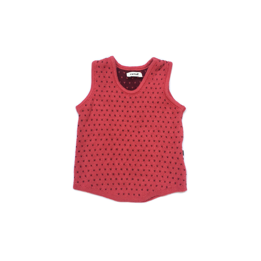 Oeuf Red/Burgundy Dot Knit Tank - Ladida