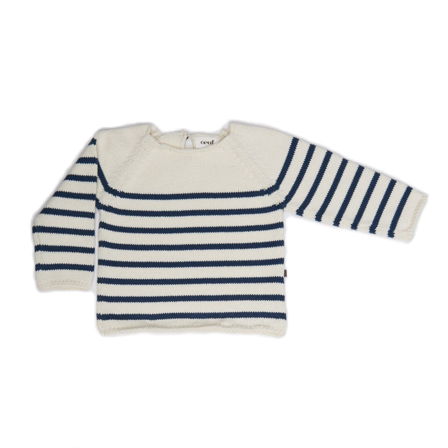 Oeuf Cream/Navy Striped Sweater - Ladida