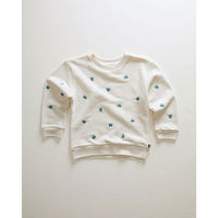 Oeuf sweatshirts Oeuf Swisseatshirt - Gardenia/Clover Print Embroidered sweatshirt