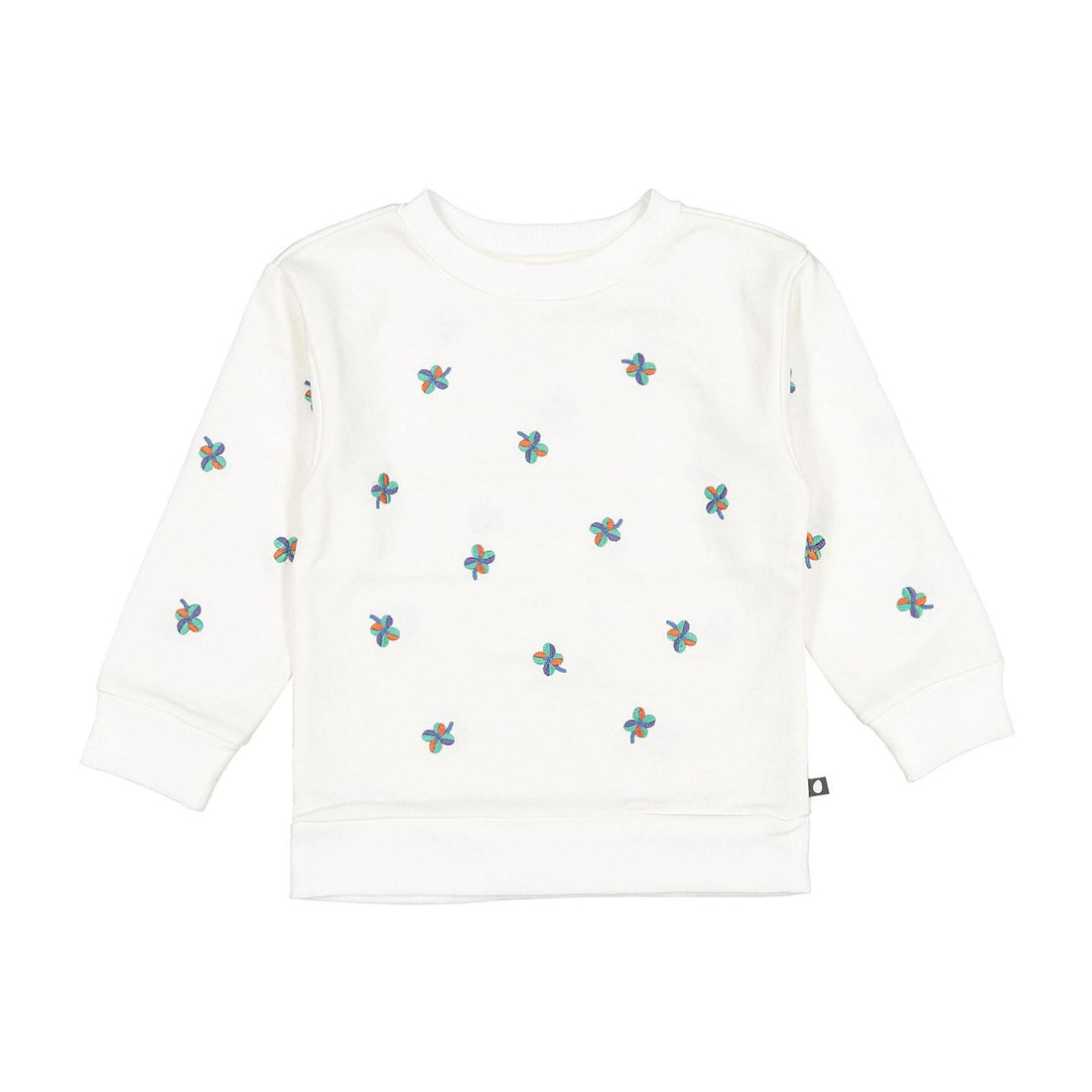Oeuf sweatshirts Oeuf Swisseatshirt - Gardenia/Clover Print Embroidered sweatshirt