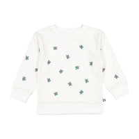 Oeuf sweatshirts Oeuf Swisseatshirt - Gardenia/Clover Print Embroidered sweatshirt
