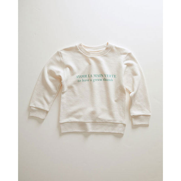 Oeuf sweatshirts Oeuf Swisseatshirt - Gardenia/Green Thumb sweatshirt