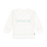 Oeuf sweatshirts Oeuf Swisseatshirt - Gardenia/Green Thumb sweatshirt