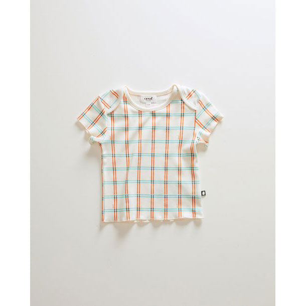 Oeuf tees Oeuf Baby Pima Tee - Gardenia/Check Print