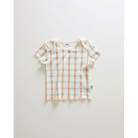 Oeuf tees Oeuf Baby Pima Tee - Gardenia/Check Print