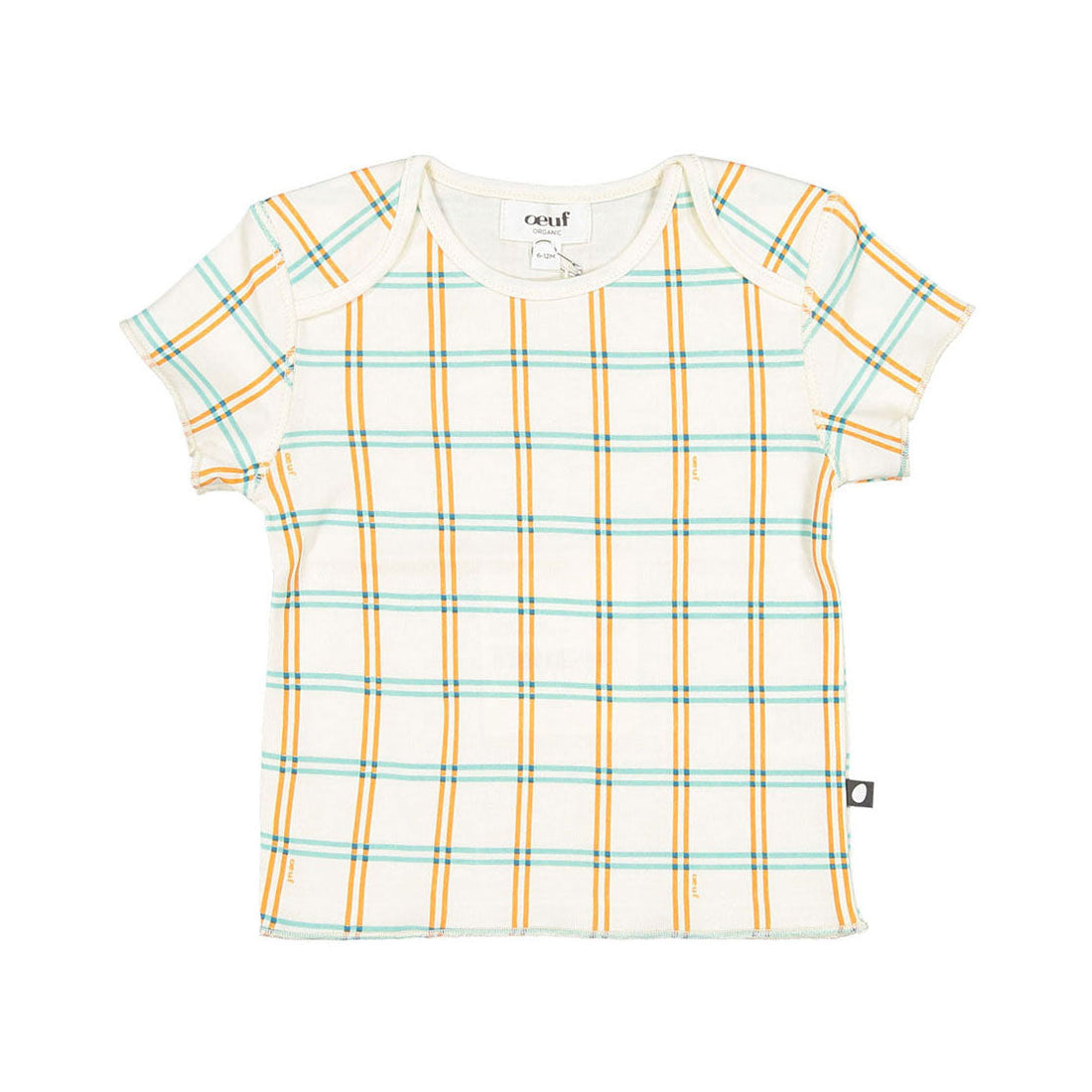 Oeuf tees Oeuf Baby Pima Tee - Gardenia/Check Print