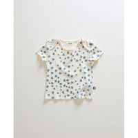 Oeuf tees Oeuf Baby Pima Tee - Gardenia/Clover Print