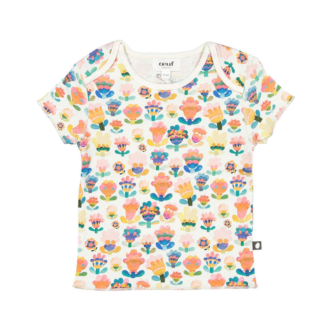 Oeuf tees Oeuf Baby Pima Tee - Gardenia/Large Flower