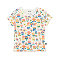 Oeuf tees Oeuf Baby Pima Tee - Gardenia/Large Flower