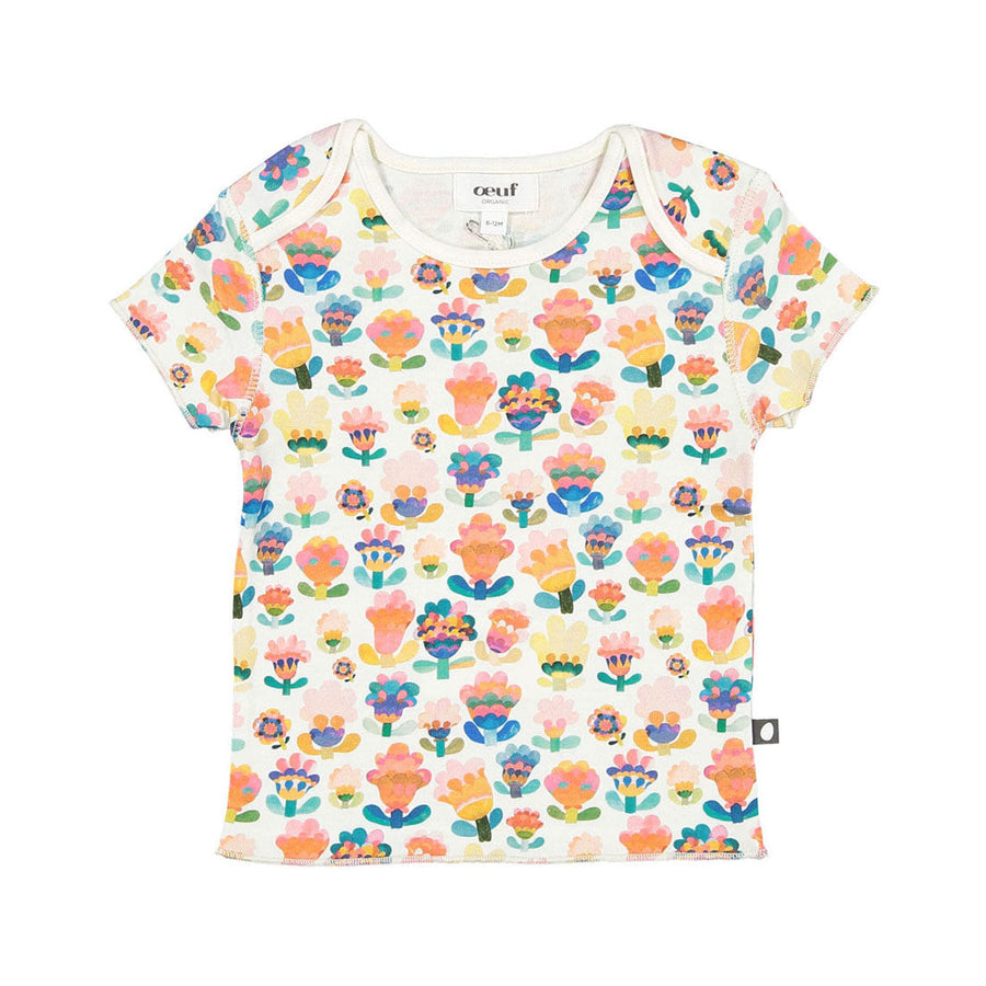 Oeuf tees Oeuf Baby Pima Tee - Gardenia/Large Flower