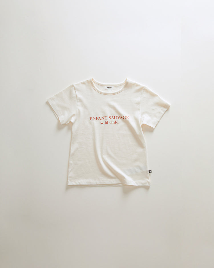 Oeuf tees Oeuf Baby Tee Shirt - Gardenia/Wild Child baby