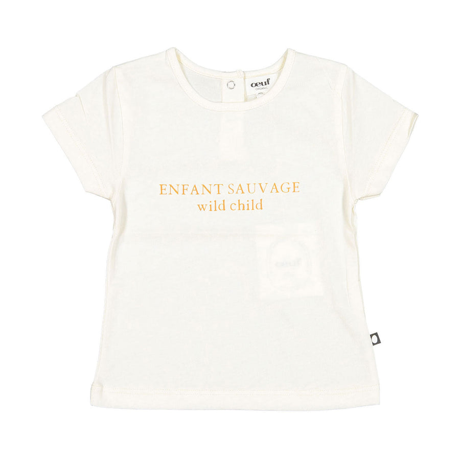 Oeuf tees Oeuf Baby Tee Shirt - Gardenia/Wild Child baby