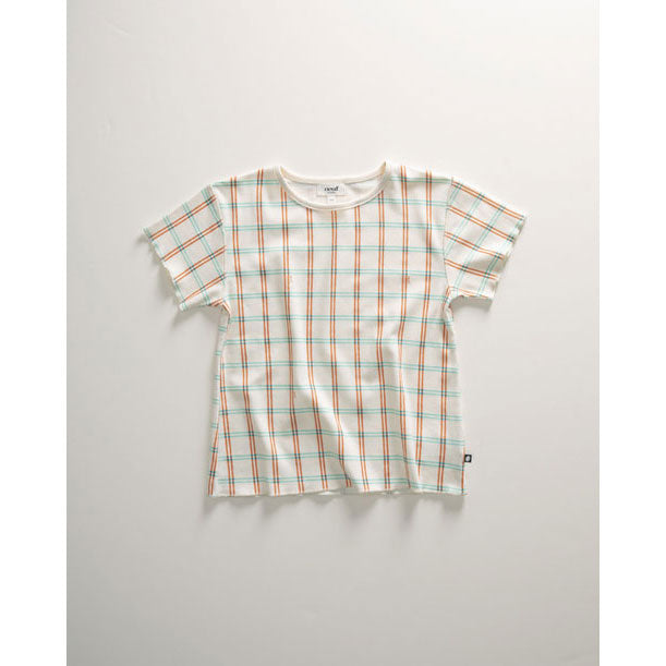 Oeuf tees Oeuf Kid Pima Tee - Gardenia/Check Print