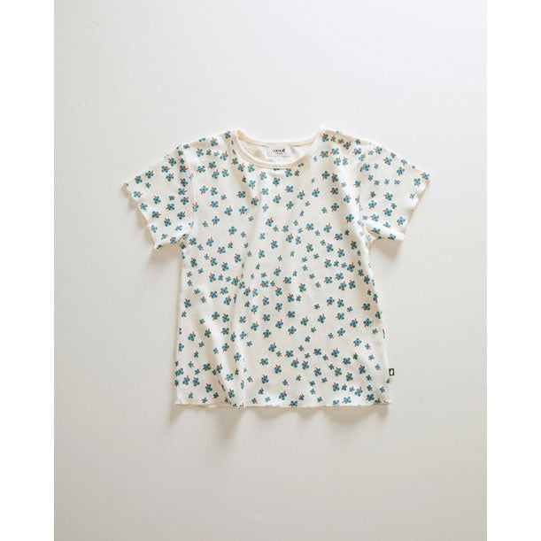 Oeuf tees Oeuf Kid Pima Tee - Gardenia/Clover Print