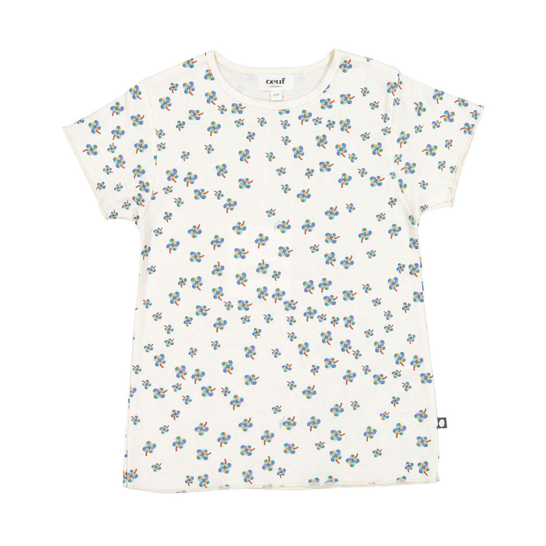 Oeuf tees Oeuf Kid Pima Tee - Gardenia/Clover Print