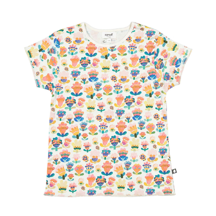 Oeuf tees Oeuf Kid Pima Tee - Gardenia/Large Flower