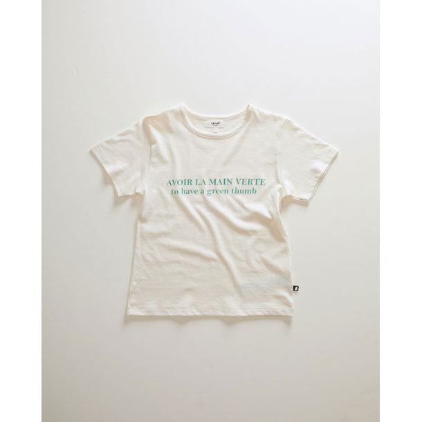 Oeuf tees Oeuf Kid Tee Shirt - Gardenia/Green Thumb kid
