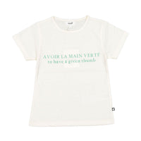 Oeuf tees Oeuf Kid Tee Shirt - Gardenia/Green Thumb kid