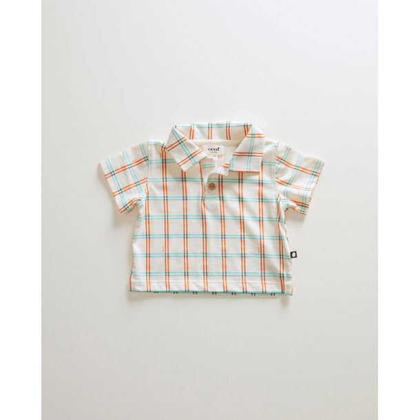 Oeuf tees Oeuf Polo - Gardenia/Check Jersey polo
