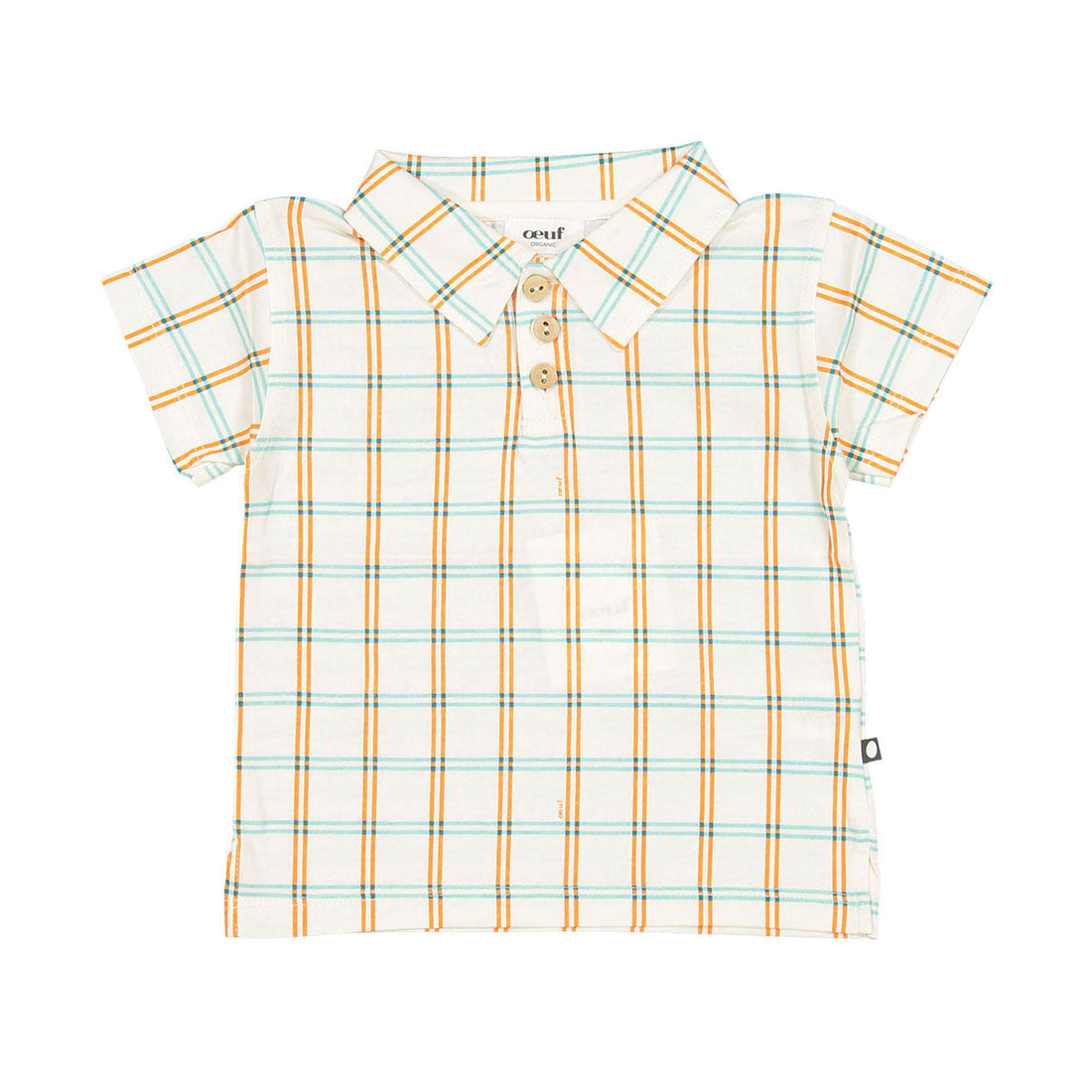 Oeuf tees Oeuf Polo - Gardenia/Check Jersey polo