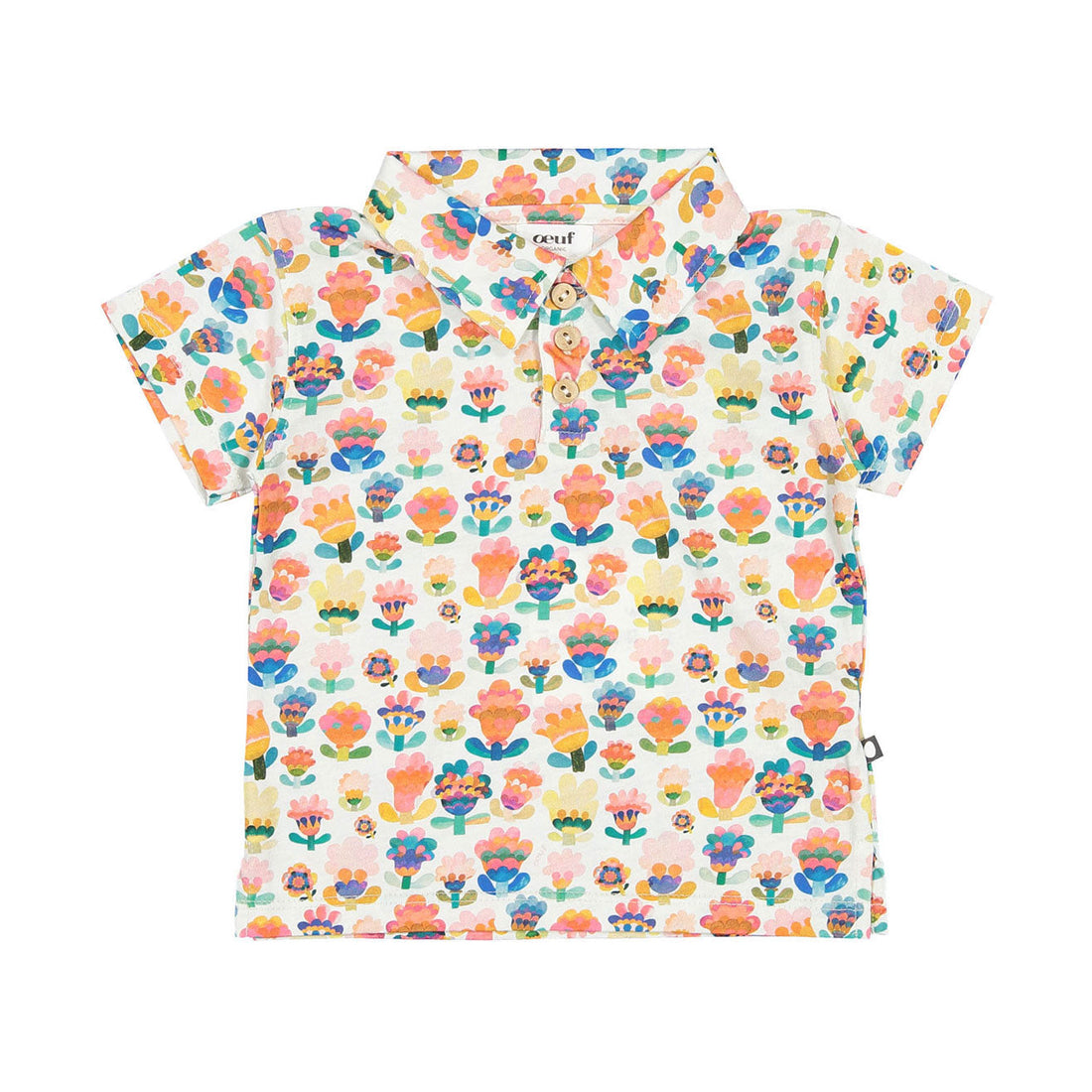 Oeuf tees Oeuf Polo - Gardenia/Large Flower polo