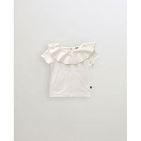 Oeuf tees Oeuf Ruffle Collar Tee - Gardenia ruffle