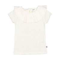 Oeuf tees Oeuf Ruffle Collar Tee - Gardenia ruffle