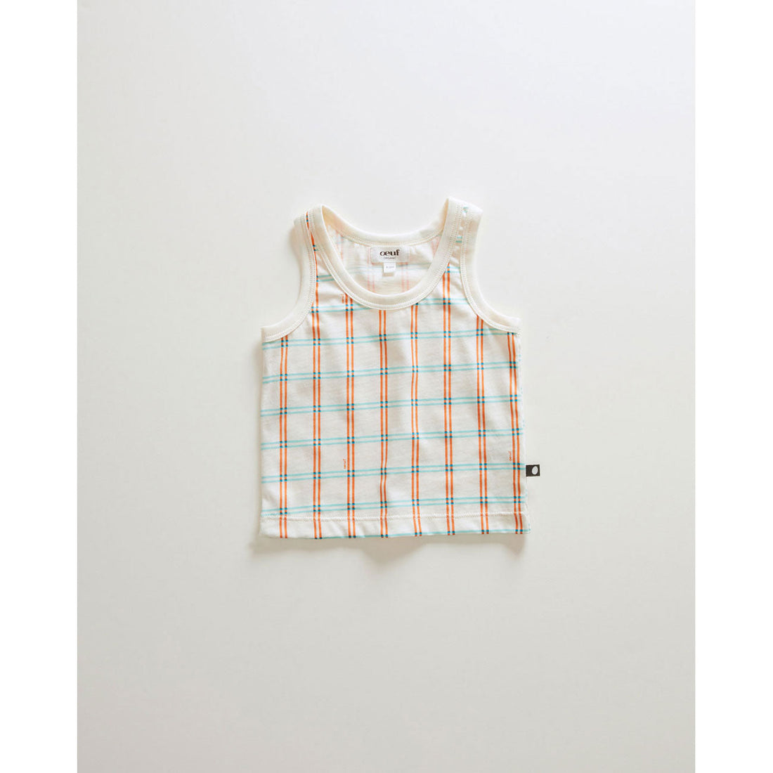 Oeuf tees Oeuf Tank Top - Gardenia/Check Jersey