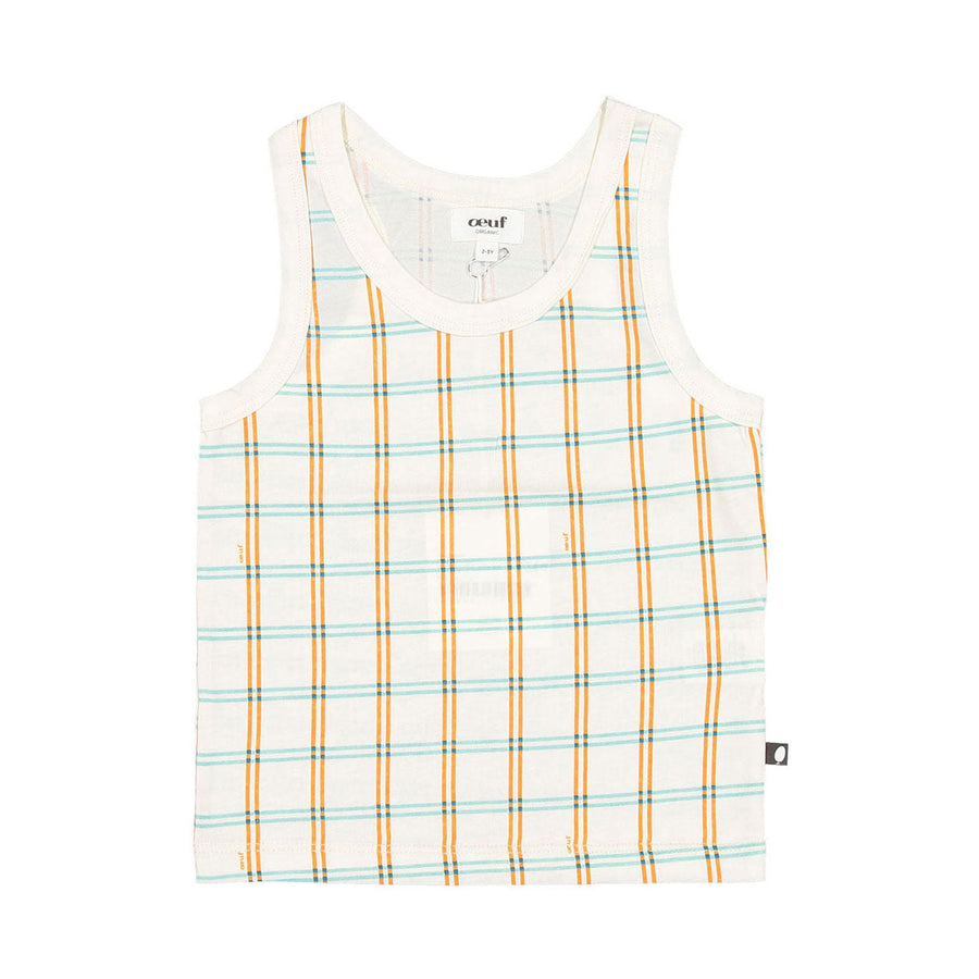Oeuf tees Oeuf Tank Top - Gardenia/Check Jersey