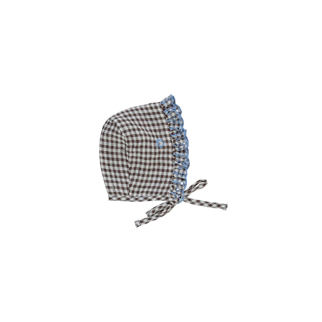 Bebe Organic Gingham Floral Olivia Bonnet