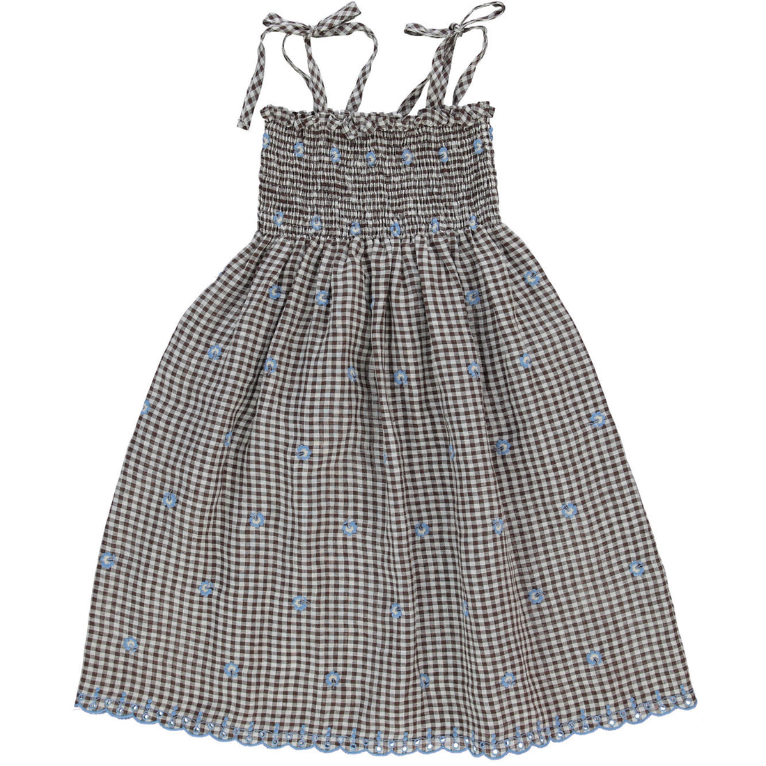 Bebe Organic Gingham Floral Olivia Dress
