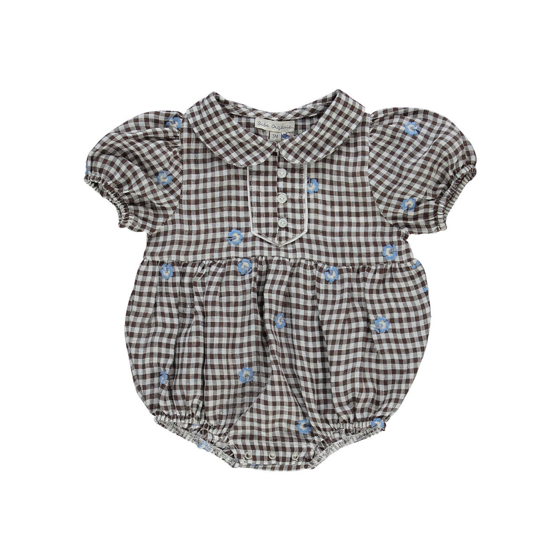Bebe Organic Gingham Floral Olivia Romper