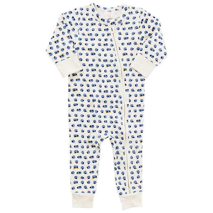 Pink Chicken Mini Blueberries Organic Romper