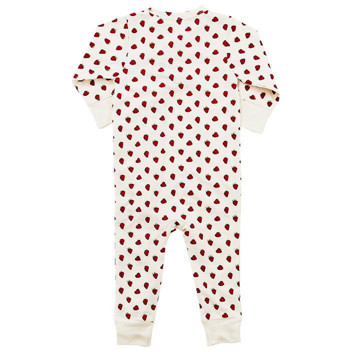 Pink Chicken Strawberries Organic Romper