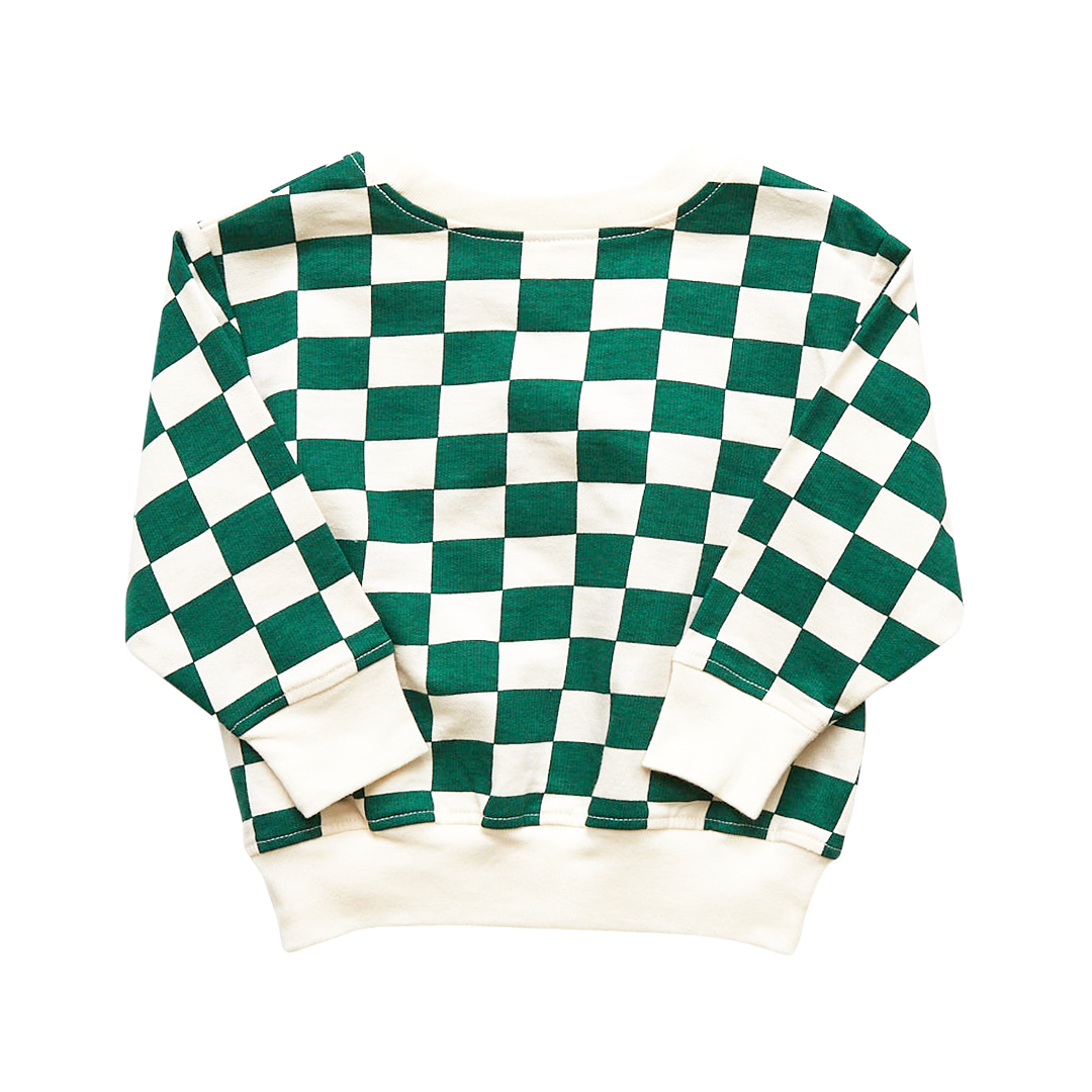 Pink Chicken Organic Sweatshirt - Evergreen Check
