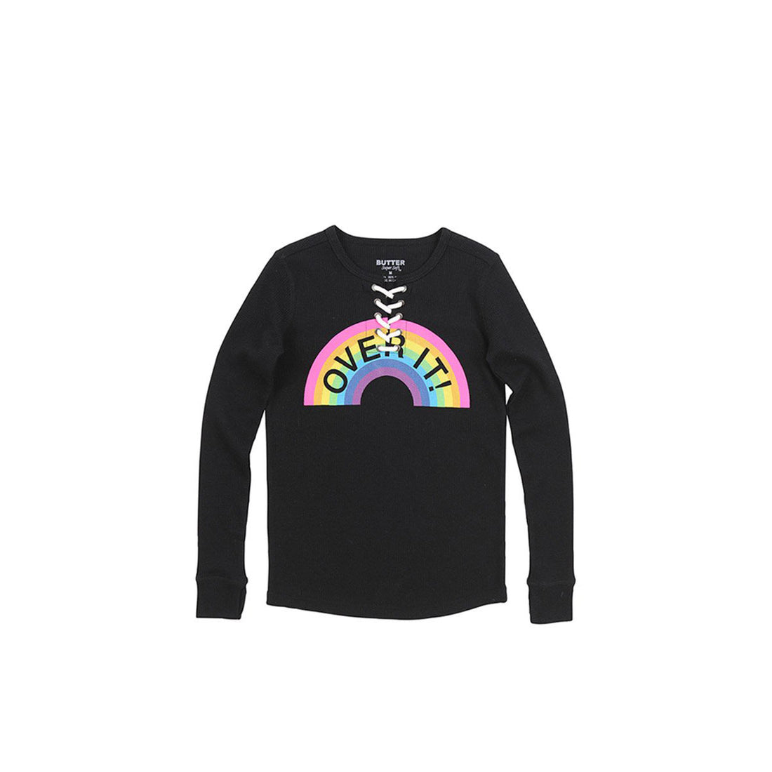 Butter Black Over It Lace-Up Tee
