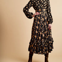 By Timo Floral Stripe Combo Soft Twill Midi Dress