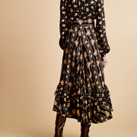 By Timo Floral Stripe Combo Soft Twill Midi Dress
