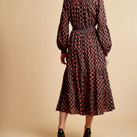 By Timo Red Flowers Bohemian Midi Dress