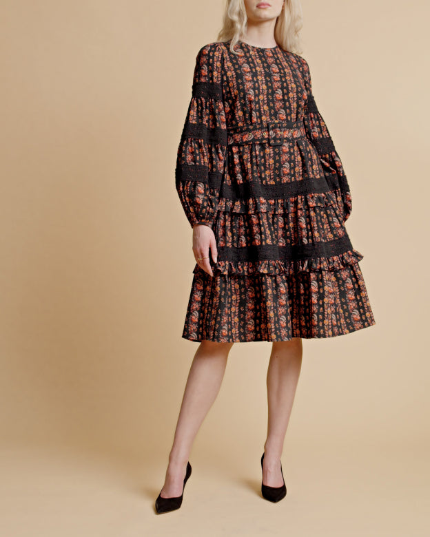 By Timo Flower Wave Winter Cotton Shift Dress