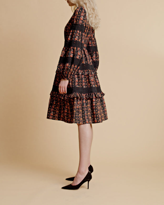 By Timo Flower Wave Winter Cotton Shift Dress